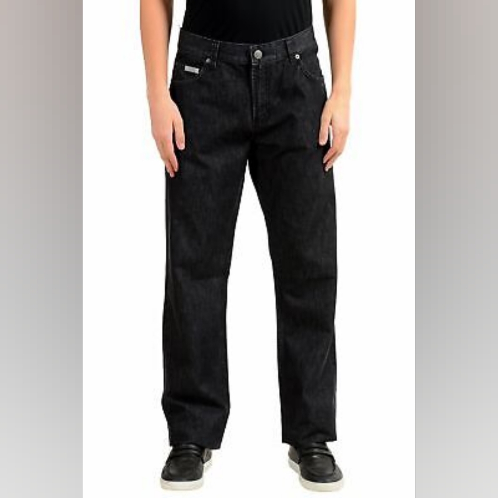 Armani Collezioni Charcoal Black Straight Jeans 34